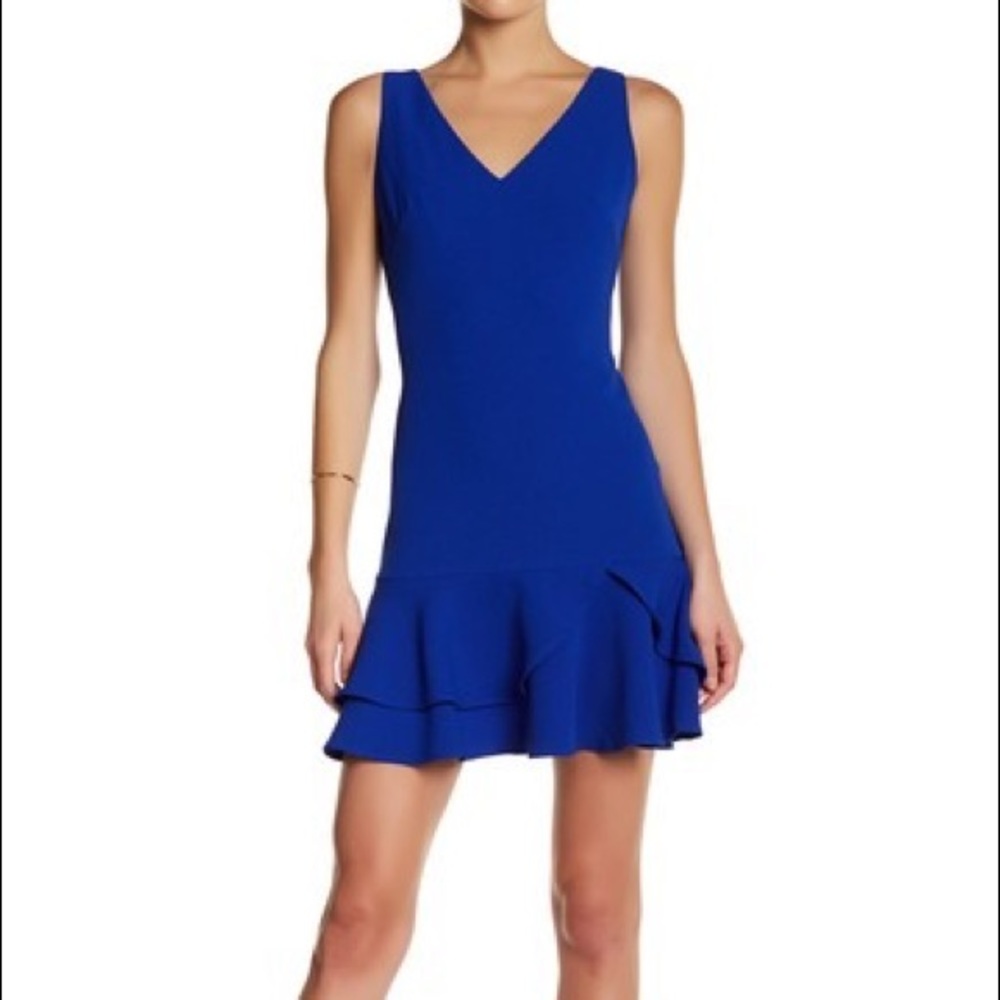 Eliza J Fit & Flare Tiered Ruffle Hem Dress Sz 6